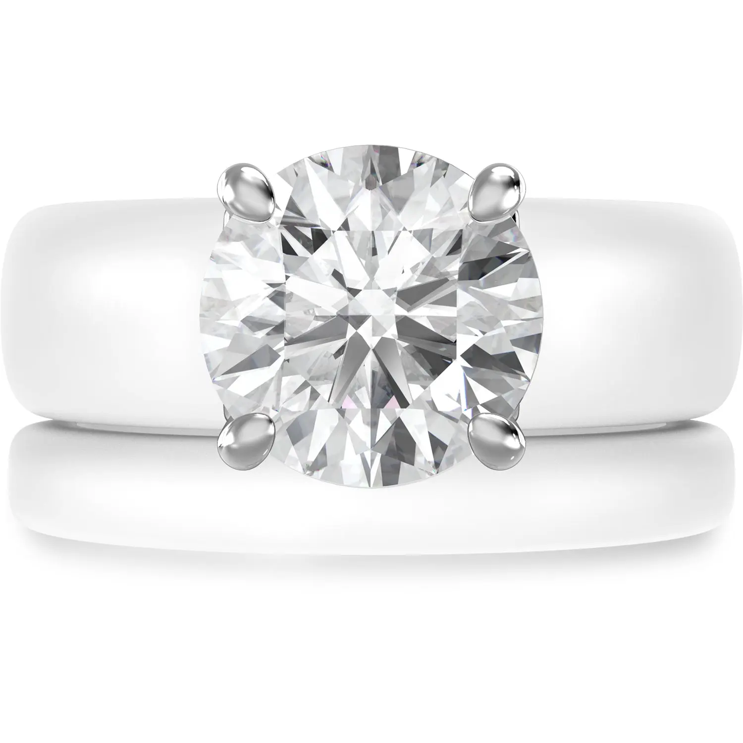 Round Cut CZ Silicone Ring Set for Women, Stackable 2-Ring Set, 7 mm Round Cut CZ | Patented Design - GlowStone Collection