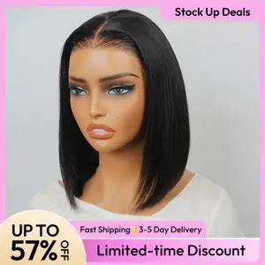 Asteria Hair 7x5 Ready To Go Straight Bob Wig Pre Cut Lace Front Bob Wig Human Hair Glueless Wig #tiktokshopstockup