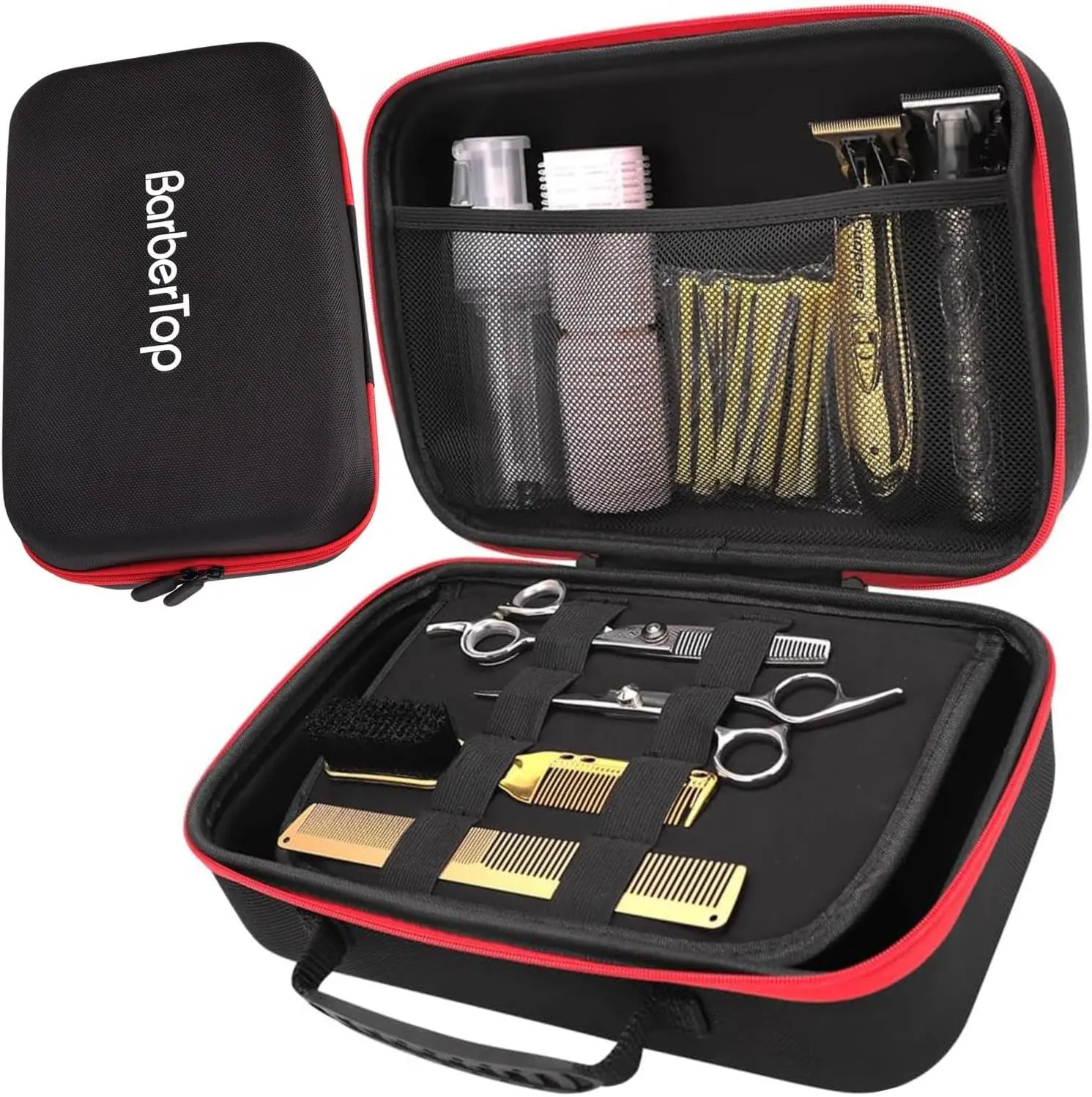 Barber Tool Bag,Case Compatible with Hair Clipper Barber, Clipper Bag for Barbers,Travel Storage Organizer for Comb Cutting Guide, Clipper Blade Oil, Cleaning Brush and Other Grooming Kit