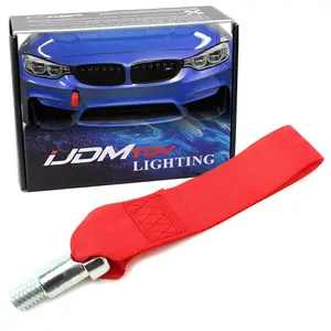 iJDMTOY Red High Strength Racing Tow Hook Strap Set For BMW 1 2 3 4 5 Series Front/Rear Bumper Towing Hole (Only F10 F11 F20 F21 F22 F30 F31 F32 F33 F80 F81 F82, NOT E90 E92 E60 BMWs)