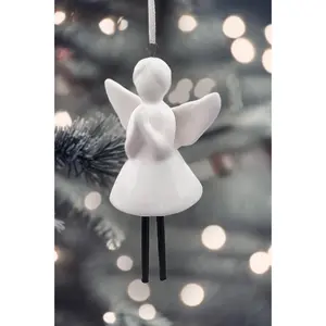 Christmas Ceramic Bell Ornament - Angel by Wizardi F07N7-27