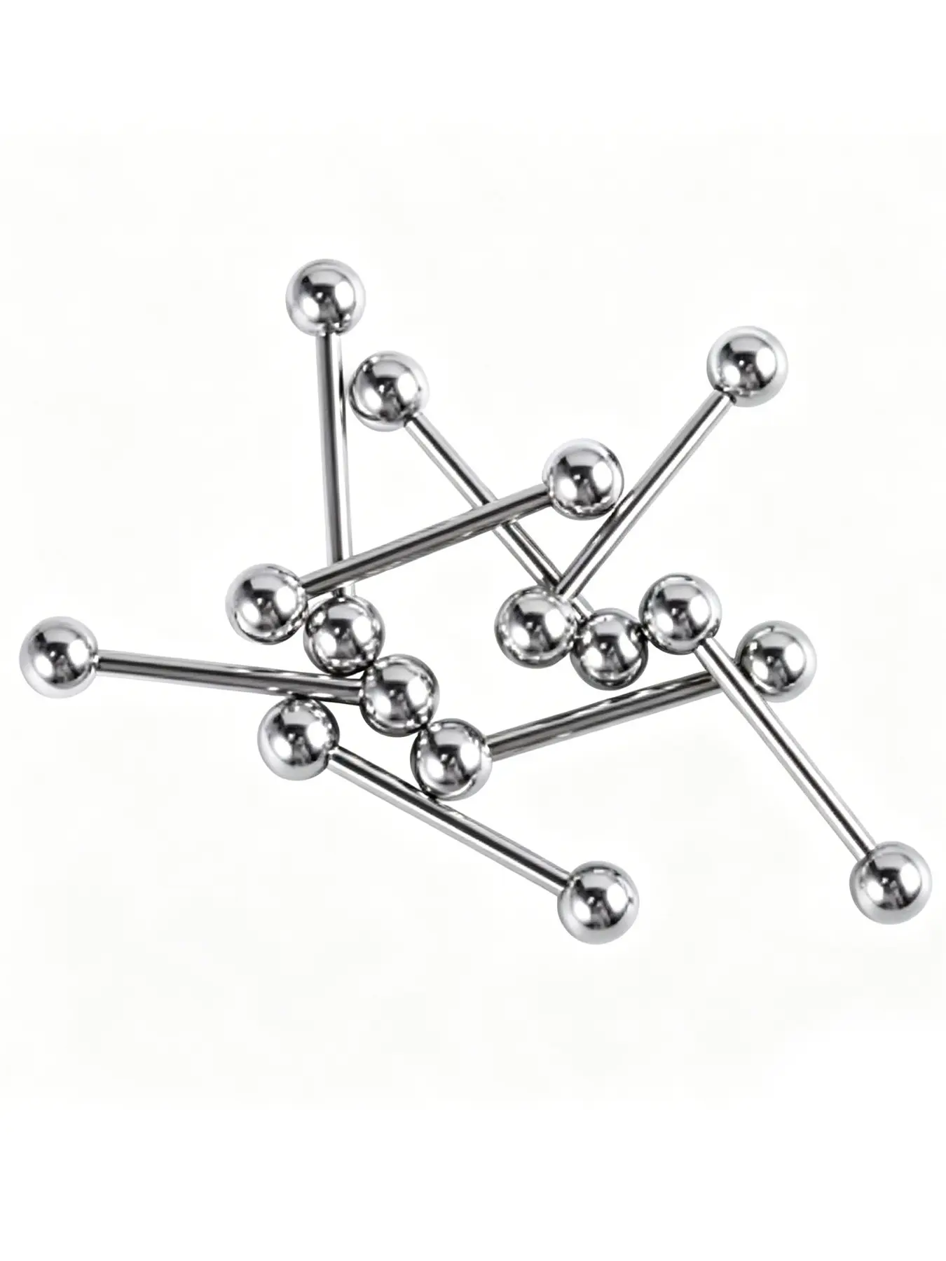 10 Pcs Stainless Steel Tongue Rings, Minimalist Luxury Tongue Piercing Jewelry, Multiple Sizes Available 0.24-1.5 Inch