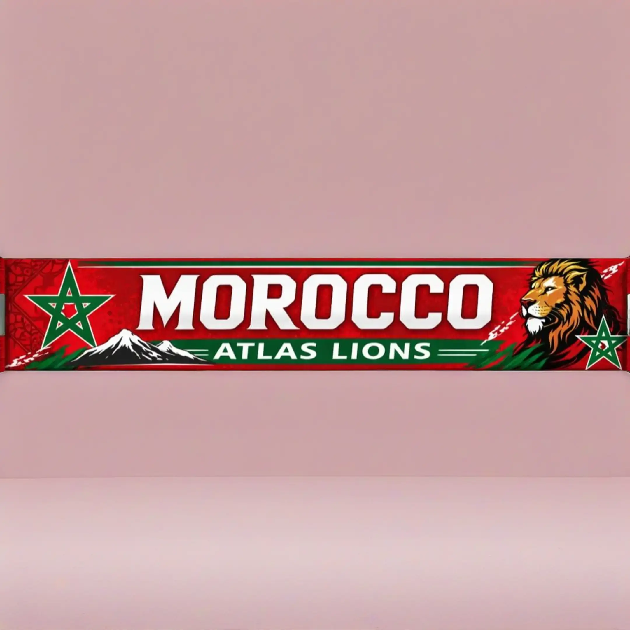 Morocco Flag Scarf, Casual Lightweight Wrap Shawl for Men and Women, North African Kingdom Pride Fashion Accessory