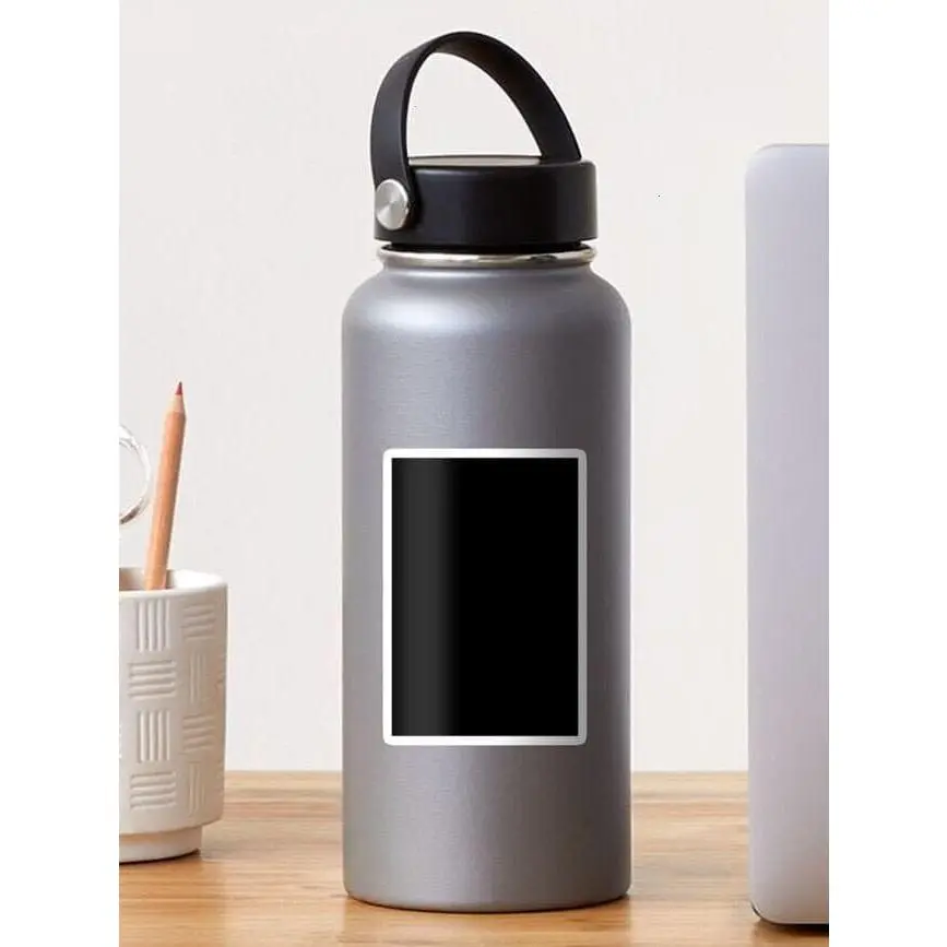Plain Black – Classic Minimalist Solid Color Design Sticker