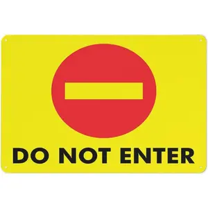 Do Not Enter Sign Warning Sticker-Security Sign Outdoor Sign 12 X 8 Inches