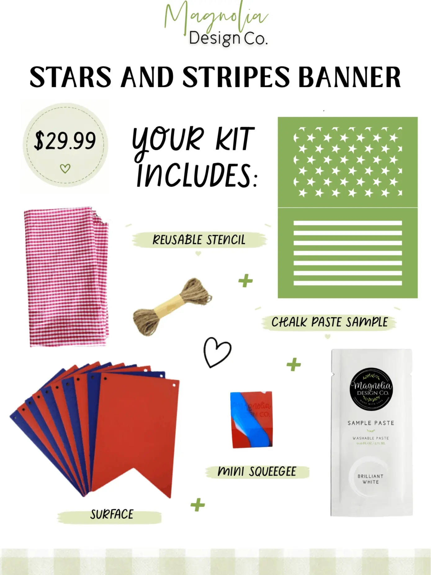 Stars and Stripes Reusable Stencil Kit, Magnolia Design Co. | DIY Kit Patriotic Banner
