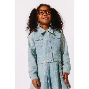 Confetti Denim Sequin Jacket