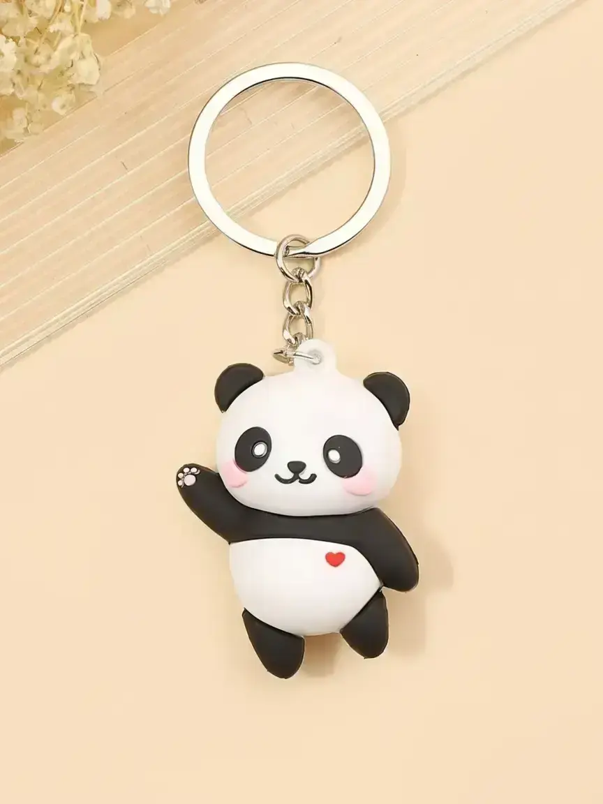Cute Panda Design Keychain, Cute Charms Keychain, PVC Soft Gel Bag Charm, Travel Gift Souvenir, Cute Keychain Accessory, Fashion Accessories for Women & Men