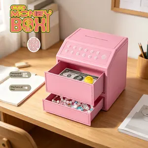 A double-layer storage box with a combination lock, simulating fingerprint unlocking. It can store jewelry and collectibles, and can also be used as a piggy bank and coin storage, meeting different usage needs. It is a perfect birthday and holiday gift