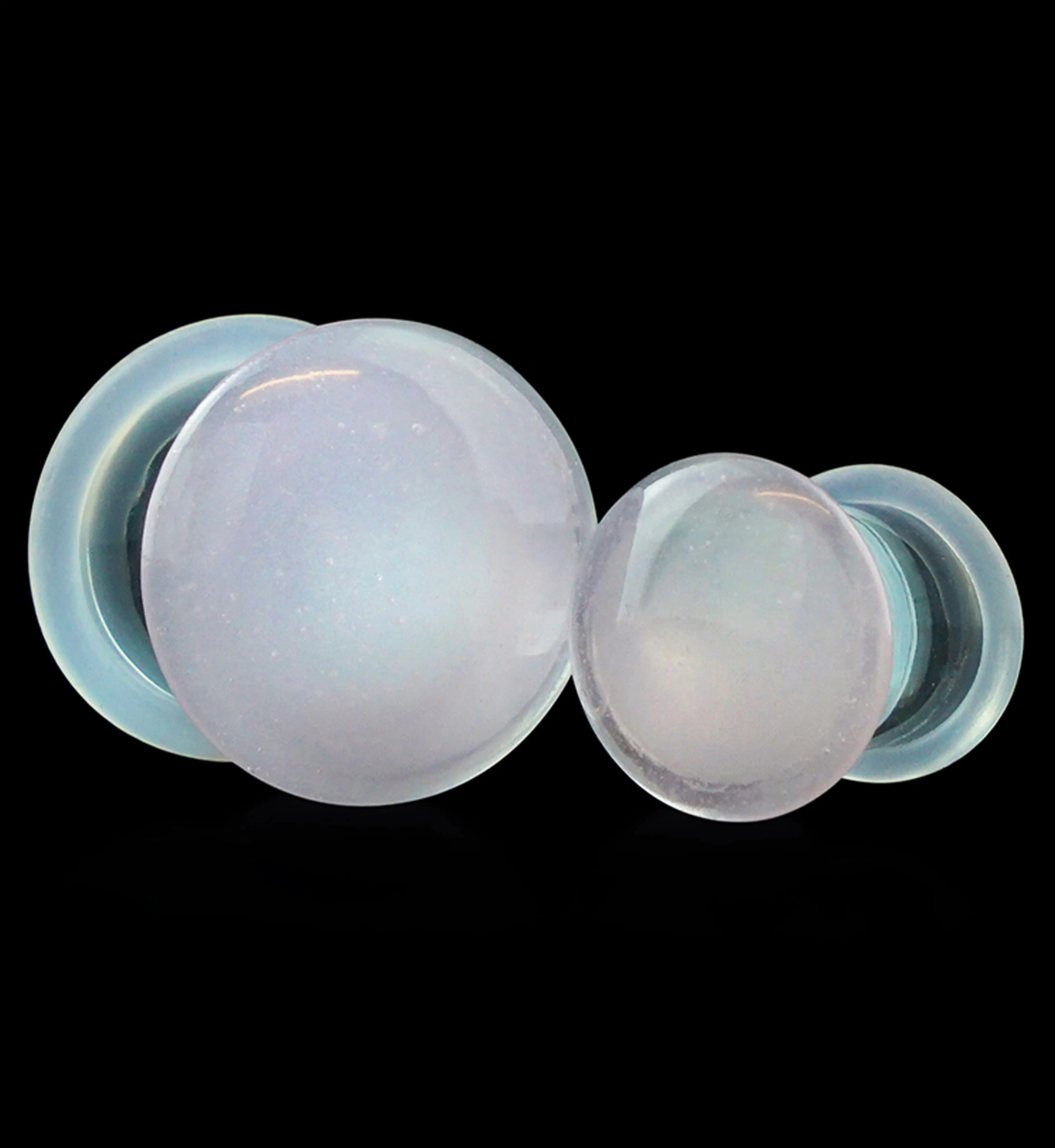 Translucent Pink Color Front Single Flare Glass Plugs Translucent Pink Color Front Single Flare Glass Plugs