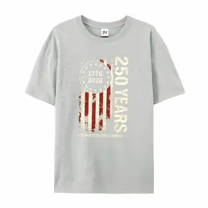 250 Years 1776-2026 Quarter-Millennial American Flag Graphic T-Shirt, Patriotic 250th Anniversary Cotton Oversized Comfort Outfit, Vintage USA Fashion Tee, Casual Crew Neck Navy Short Sleeve Top, Perfect 4th of July & Holiday Gift For Proud Americans