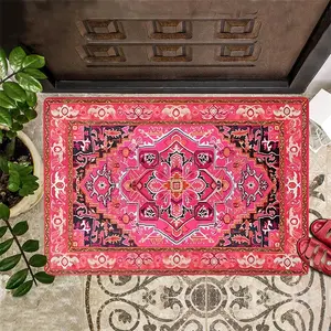 Moroccan Style Soft Flannel Rug, Non-Slip Indoor Carpet, Perfect for Doorway Decor, Living Room, Hallway, Bedroom, Bathroom
