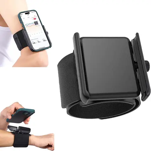 Universal Wristband Phone Holder 360° Rotatable Arm Strap Detachable Active Running Jogging Equipment Cycling Hiking Outdoor Sports Phone Stand Fits 4.7-7.2 Inch Smartphones Accessories