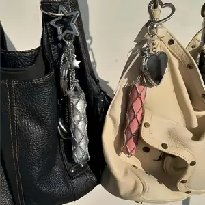 Unique Women's Hand Cream Lipstick Chain Bag with Mesh Pouch and Small Mirror, Portable Hanging Bag for Lip Balm and Small Items