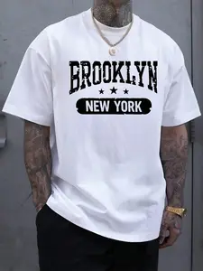 2026 Trending Brooklyn Themed T-Shirt, Unisex Oversized Tee with Exclusive "BROOKLYN NEW YORK" Distressed Print, Perfect for Travel Enthusiasts, Urban Trendsetters, Daily Outings, A Personality Piece to Express City Belonging.