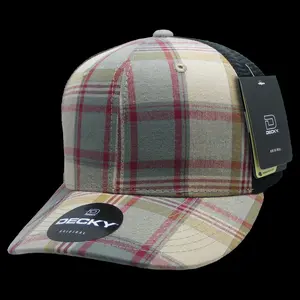 212 MAIN Plaid Print Trucker Cap, 6-Panel Mid Crown Shape Fashion Hat, 6018-203 Black Structured Design with Breathable Mesh - Cotton Sweatband, 1 Size Fits Most