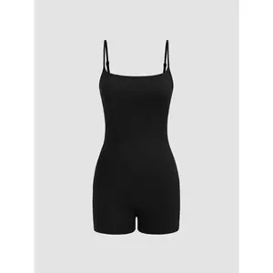 Cider [size 2-10] U-neckline Solid Cami Romper