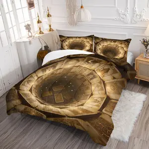 3D Naked-Eye Magic Element Printed Comforter Set ,Includes 1 Comforter and One or Two Unfilled Pillowcases,The Overall Style Is Retro, Fantastical, and Mysterious, Suitable for Bedrooms and Guest Rooms, Suitable for All Seasons