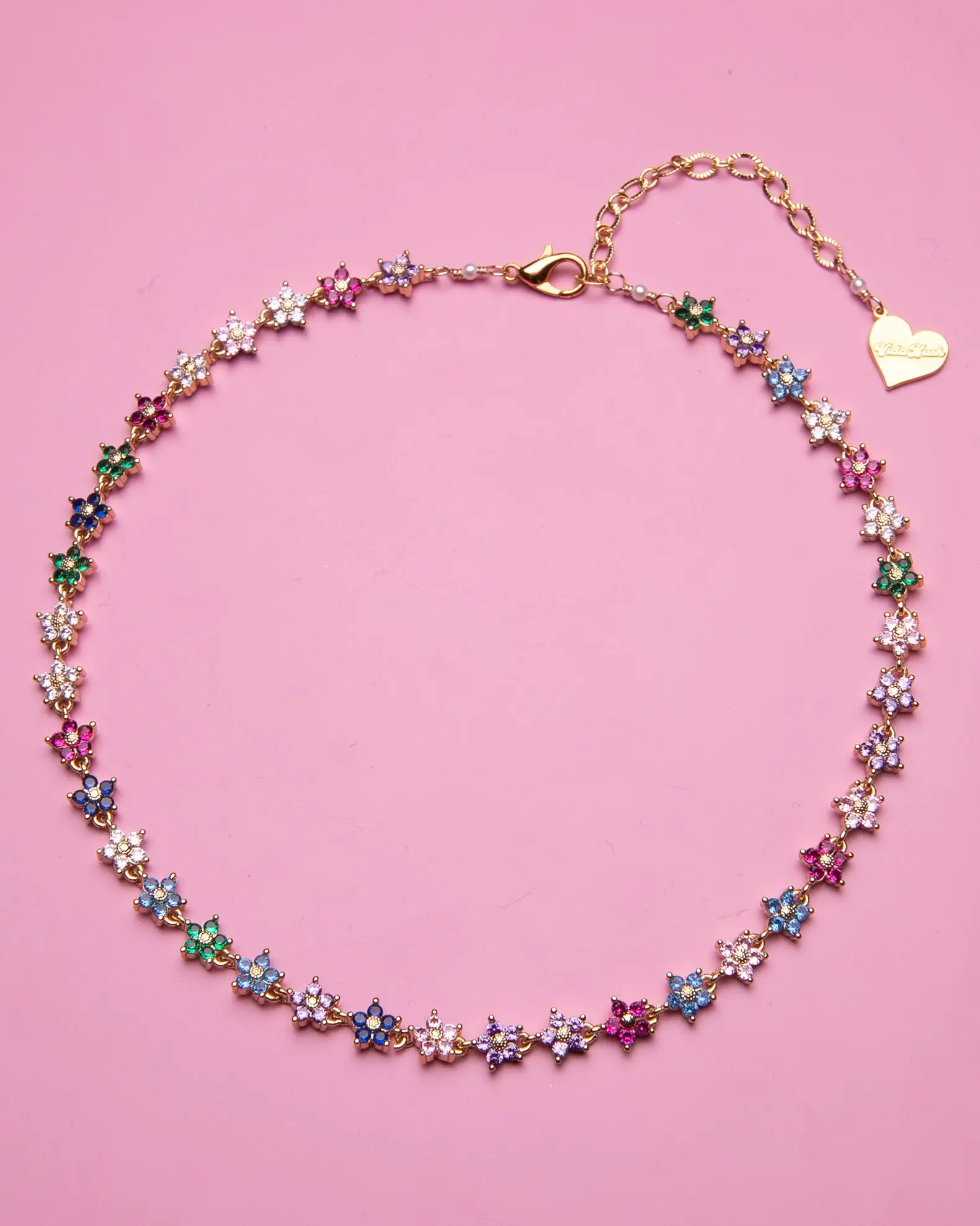 Rainbow Twinkle Flower Choker