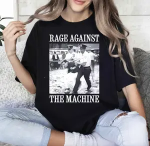 Bernie Sanders T-Shirt, Activism Shirt, Fight Oligarchy Tour Shirt, Rage Against The Machine, 1963 Arrest Photo, Resistance Tee, Printed Top
