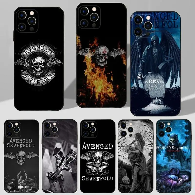 Avenged Sevenfold Band Phone Case For iPhone 16 15 14 13 12 11 Plus Pro Max XS XR SE Mini 8 7 Soft Silicone Black Cover Protective Casing
