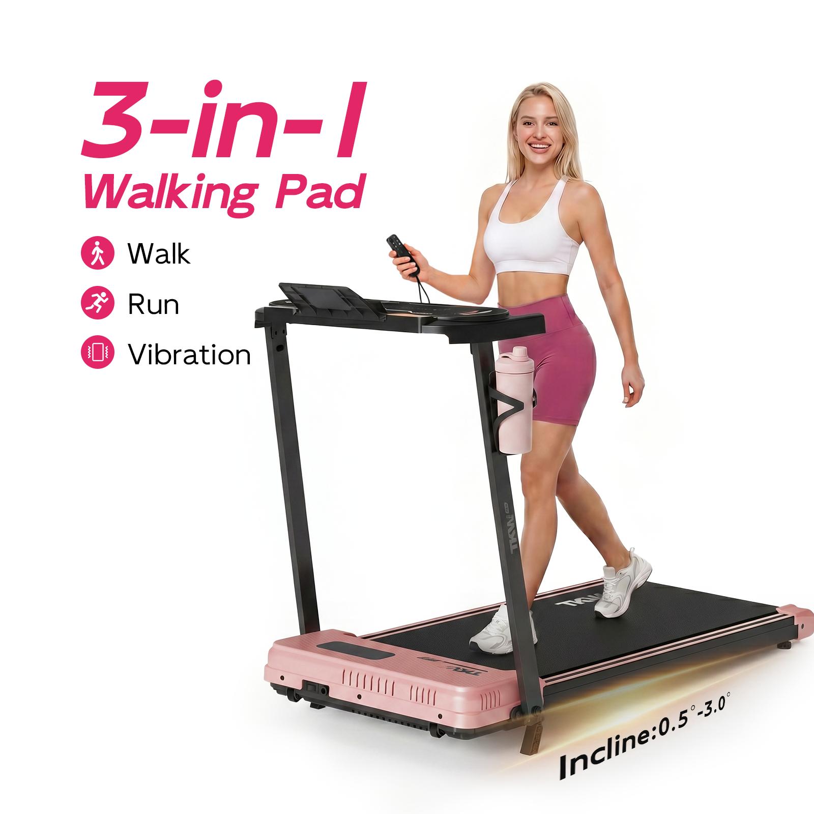 TKW 3-in-1 Walking  pad, Light weight Under DeskWalking pad Treadmill,,Low-Noise Motor Walking Pad, Remote Control & Wheels for Easy mobility, LEDDisplay Training Equipment Home Gym Equipment