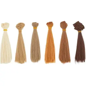 6 count 6 Colors Doll Wig Doll Hair 15cm Straight Short Doll Hair High Temperature Fiber Doll Hair Wefts Doll Making Kits Doll Hair Extensions Black Faux Hair Replacement for Doll Hair Crafts