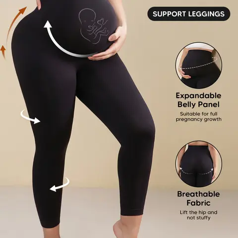 Maternity Yoga Leggings, Comfortable Breathable Design, Perfect for Pregnancy Support & Daily Wear, Essential Women's Activewear, Maternity Apparel, Maternity Clothing, Pregnancy Clothes, Expandable Belly Panel