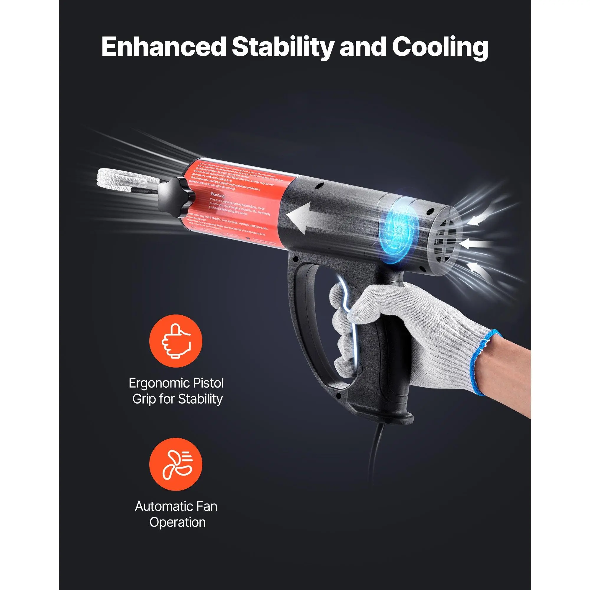 1500W Induction Heater Kit With 6 Coils – Flameless Rusty Nut & Bolt Buster (110V US Plug)