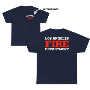 9-1-1 TV Show LAFD T-SHIRT - Short Sleeve, 911 Show Navy Shirt