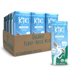 Original Kiki Milk 12-Pack: Healhy Organic dairy-free plant milk (8 fl oz, Pack of 12), High in Calcium & Protein
