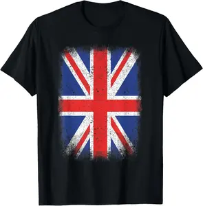 Union Jack British Flag Great Britain Y2k United Kingdom UK T-Shirt Pure Cotton Graphic Tees Menswear Top: Gifts for Men & Women