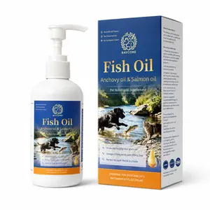 BAYCOME Fish Oil for Dogs & Cats, Omega-3 EPA & DHA Pet Supplement with Anchovy & Salmon Oil for Skin & Coat Support, 8.5 fl oz