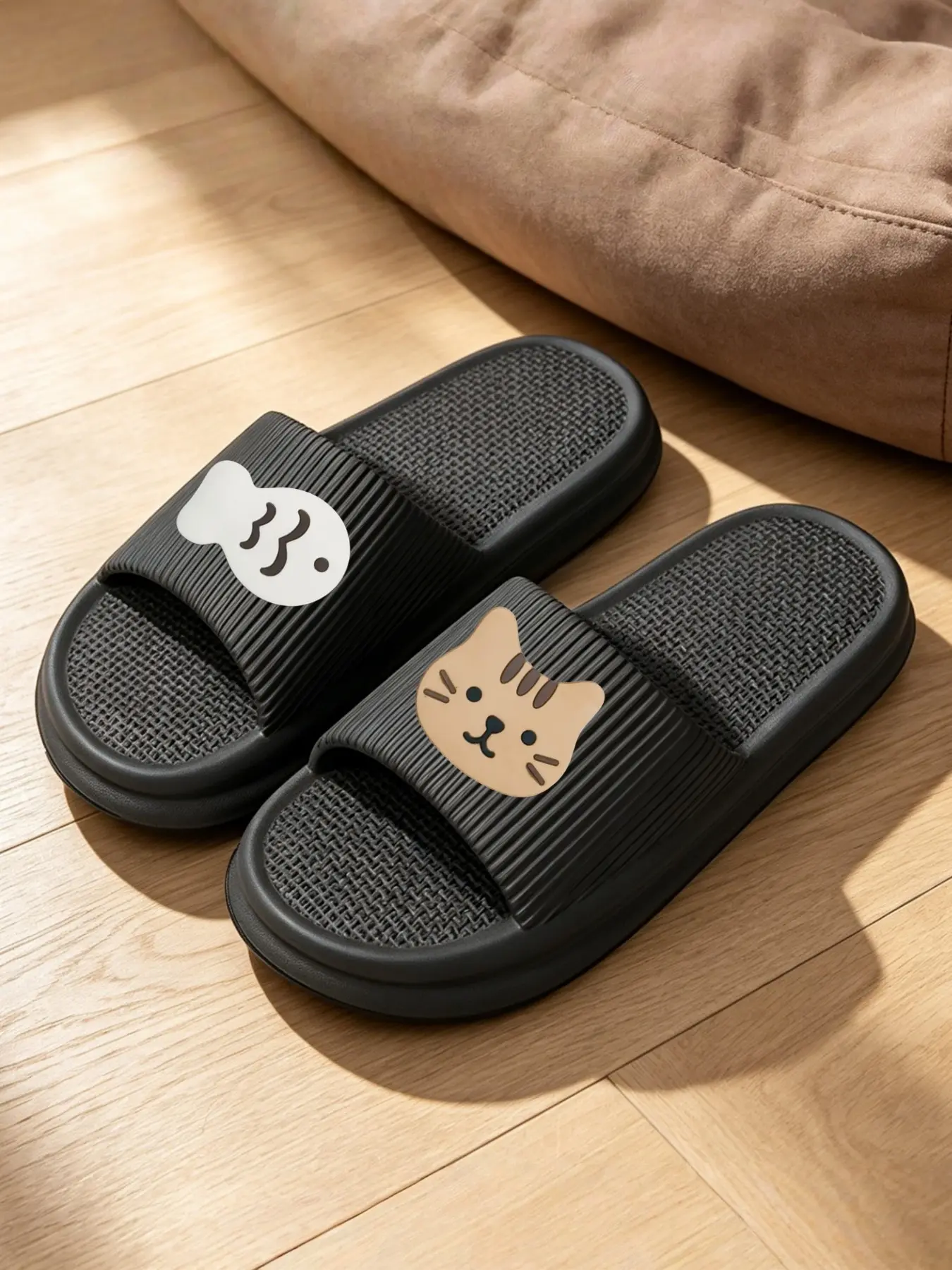 Kawaii Cartoon Eva Slippers, Odorless Comfort Bathroom House Shoes, Medium Width, Animal Pattern, Fashionable Indoor Footwear, Home Slippers, Flat Slippers