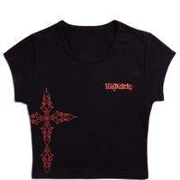 Von Dutch Black and Red Chopper Cross Baby Tee