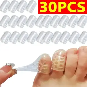 30 Pairs Silicone Transparent Toe Covers, Anti-Irritation Breathable Foot Protection, Water Blister Prevention, Unisex Foot Care Tool