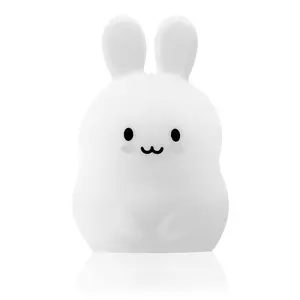 LumiPets Junior Bunny Nightlight for Kids Nursery Decor for Boys and Girls Bedroom with Tap Control Lighting Modes Adjustable