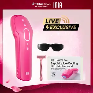 【LIVE EXCLUSIVE】INIA HAUTE Pro Sapphire Ice-Cooling IPL Hair Removal Device – Painless, FDA Cleared, Full Body & Bikini Use, Long-Lasting Results for Women & Men, 2-Year Warranty – Stay Cool & Smooth This Summer