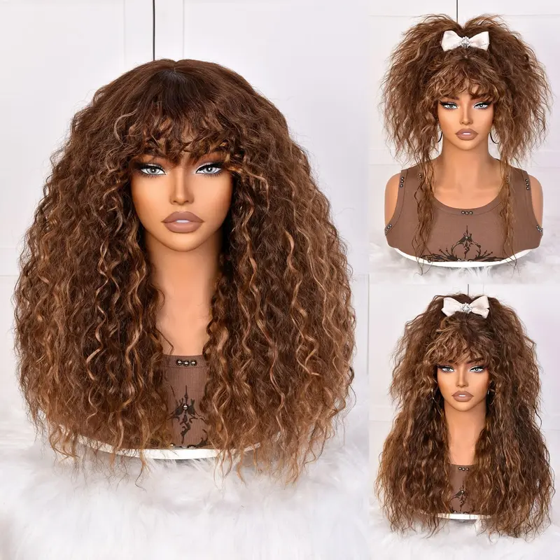 human hair glueless wigs for black women with bangs - TikTok  display picture 3