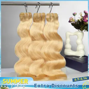 【Summervibes】Lemoda Raw Bundles Human Hair Body Wave Bleachable & Dyeable No Shedding No Tangles 15A Raw Vietnamese Hair Bundles 3X Longer Lifespan 613 Bleach Blonde