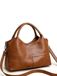 Women's Soft Leather Handbag, New Lightweight Commuter Bag, Large Capacity Shoulder Crossbody Bag, Vintage Feel Small Purse, Everyday Crossbody Bag, Pu Tote Satchel