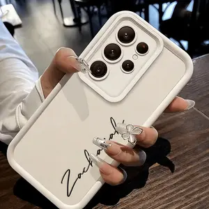 Phone Case: Personalized Customized Name Letters Multicolored TPU Material Matte Texture Phone Case DIY Gift Compatible with Samsung Galaxy S26 S25 Ultra Plus Fashion Style Couple Phone Case