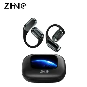 ZIHNIC S18  Earbuds with Smart Touch Screen Case,DIY Wallpaper, LED Display, IPX5 Waterproof, Noise Reduction Wireless Headphones, Bluetooth 5.4 Earphones, 25H Playtime, Adjustable Ear Hooks Headset Electronic