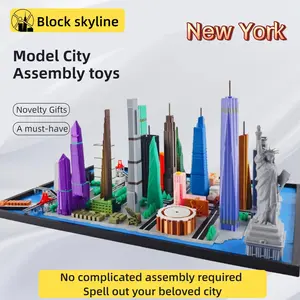 New York City Model Assembled Model Toy Miniature Scene Skyscrapers Collection