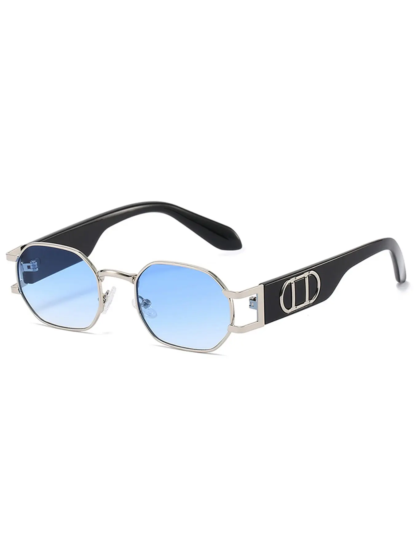Fashion gradient lenses UV400 brand design sunglasses men's and women's metal frame sunscreen sunglasses Korean version trendy versatile glasses