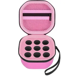 Insulin Fridge Holder Vial Storage Case for Fridge, Fits Standard 10ml U-100 Short Vials, Hard Shell Insulin & Peptide Vial Protector with Wrist Strap, No Ice Pack, Zipper Storage Box -  (9-Slot) (Box Only)