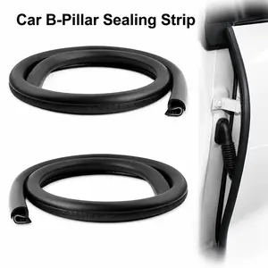 2 Pcs Super Long Waterproof Car B Pillar Weather Stripping Seal, Wind Noise Reduction Soundproof Sealing Bar, High Density EPDM Rubber Edge Protector, Steel Frame Buckle Design Auto Seal Strips for Most Cars and SUVs