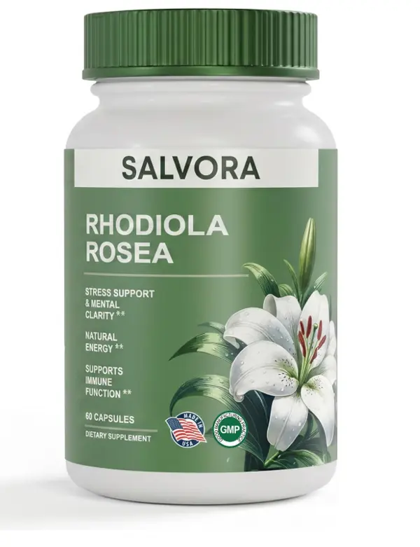 Rhodiola Rosea Supplement – Golden Root Adaptogen Capsules - Rhodiola Rosea Extract Powder Alternative with Salidroside for Stress Support - Energy, Focus & Performance