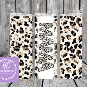 Rose Gold Mama Leopard Tumbler
