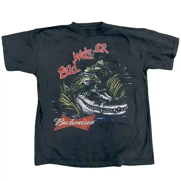 Budweiser Gator Frogs Heavyweight Black Tee Unisex All Sizes Graphic Tees Gift For Fans